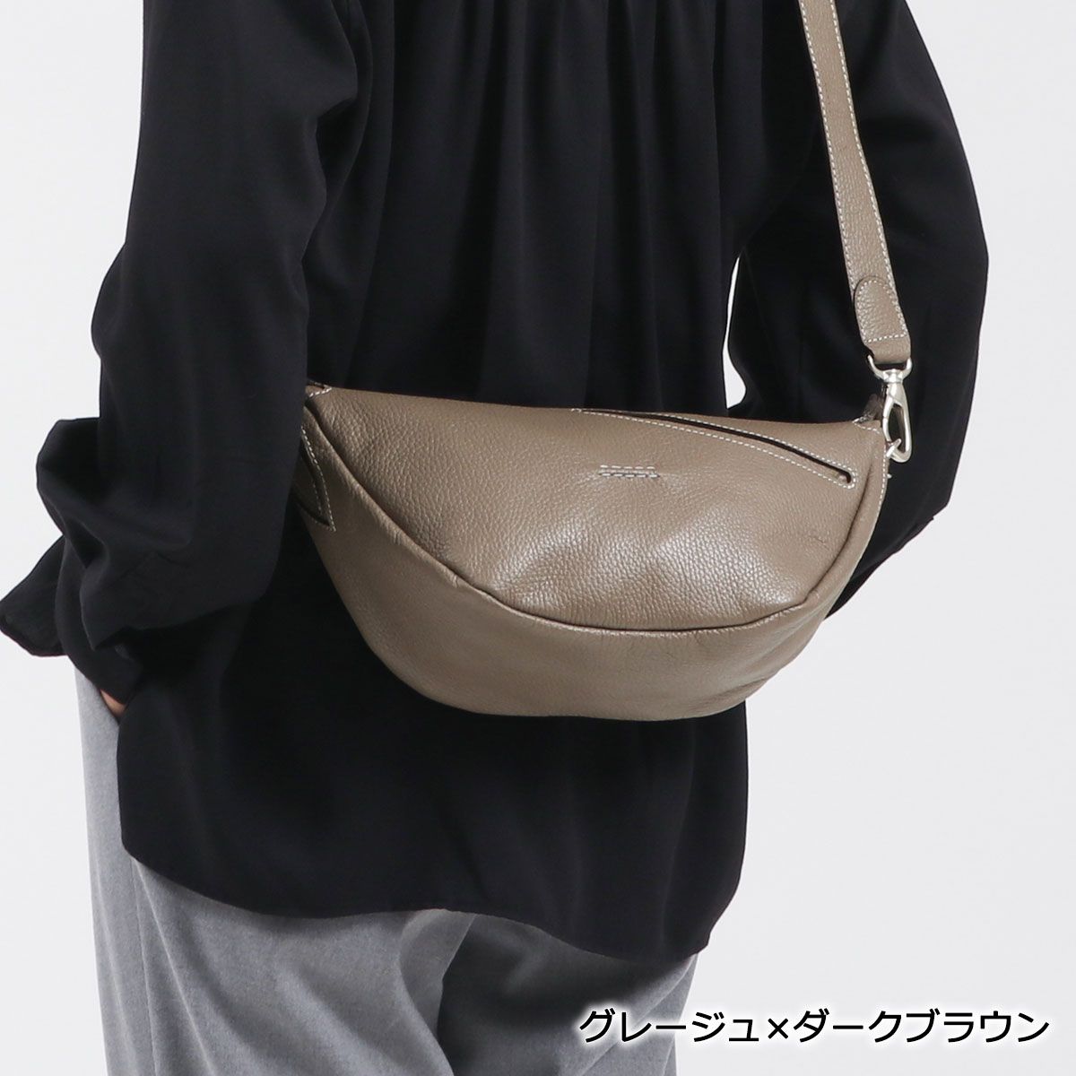 レディース 〇 HMAEN ショルダーバッグ レザー イエローブラウン