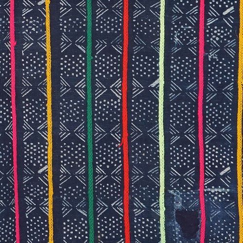 アフリカ マリ ドゴン族 刺繍入り 藍染布 No.107 コットン 手織り布 アフリカ布 アフリカ雑貨 コットン アフリカンアート アフリカンファブリック 伝統 エスニック