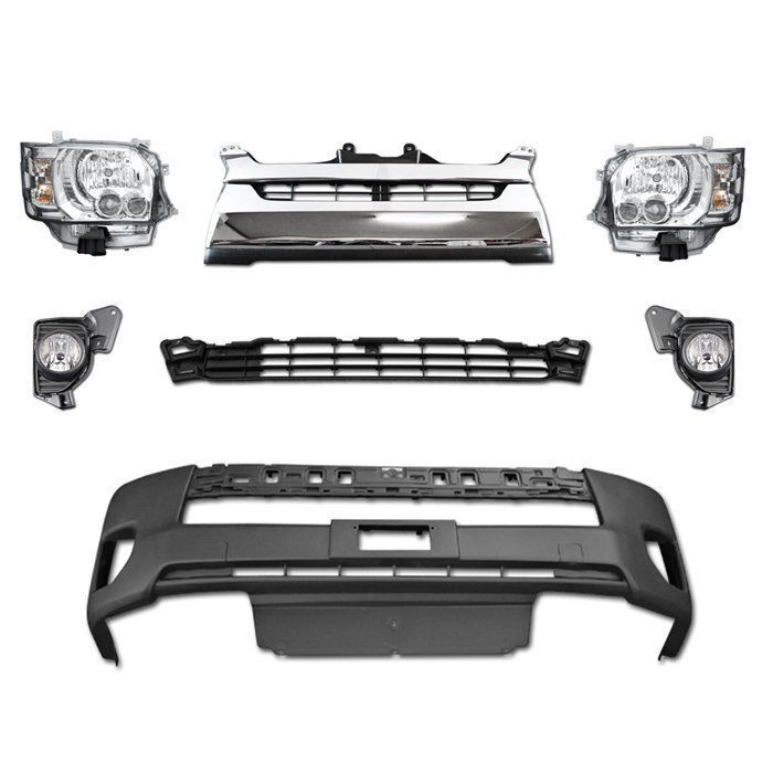 新車外し】ハイエース ダークプライムS フロントグリル プラチナサテン