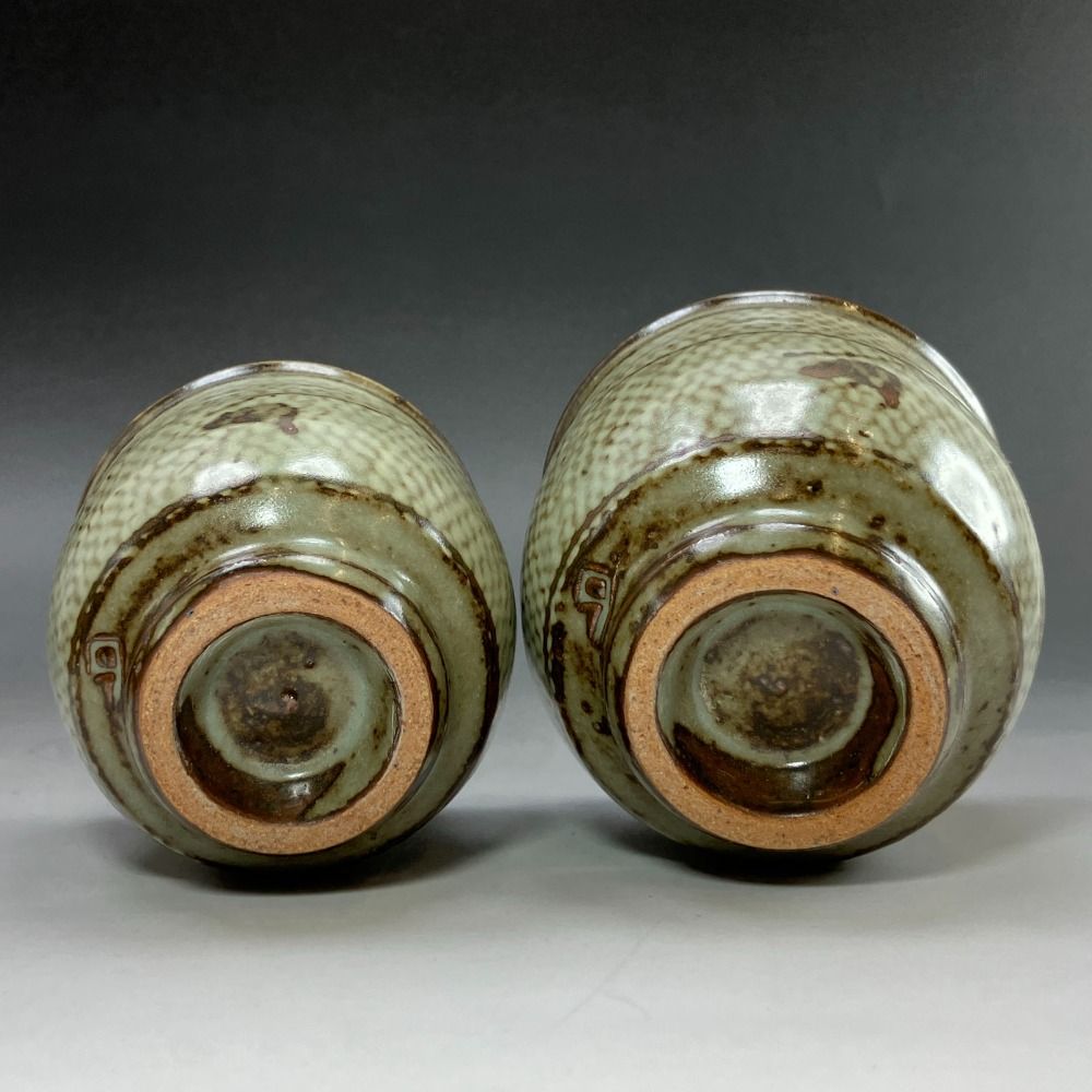 人間国宝 島岡達三 造 象嵌夫婦湯呑 陶磁器 _ 食器 トップ