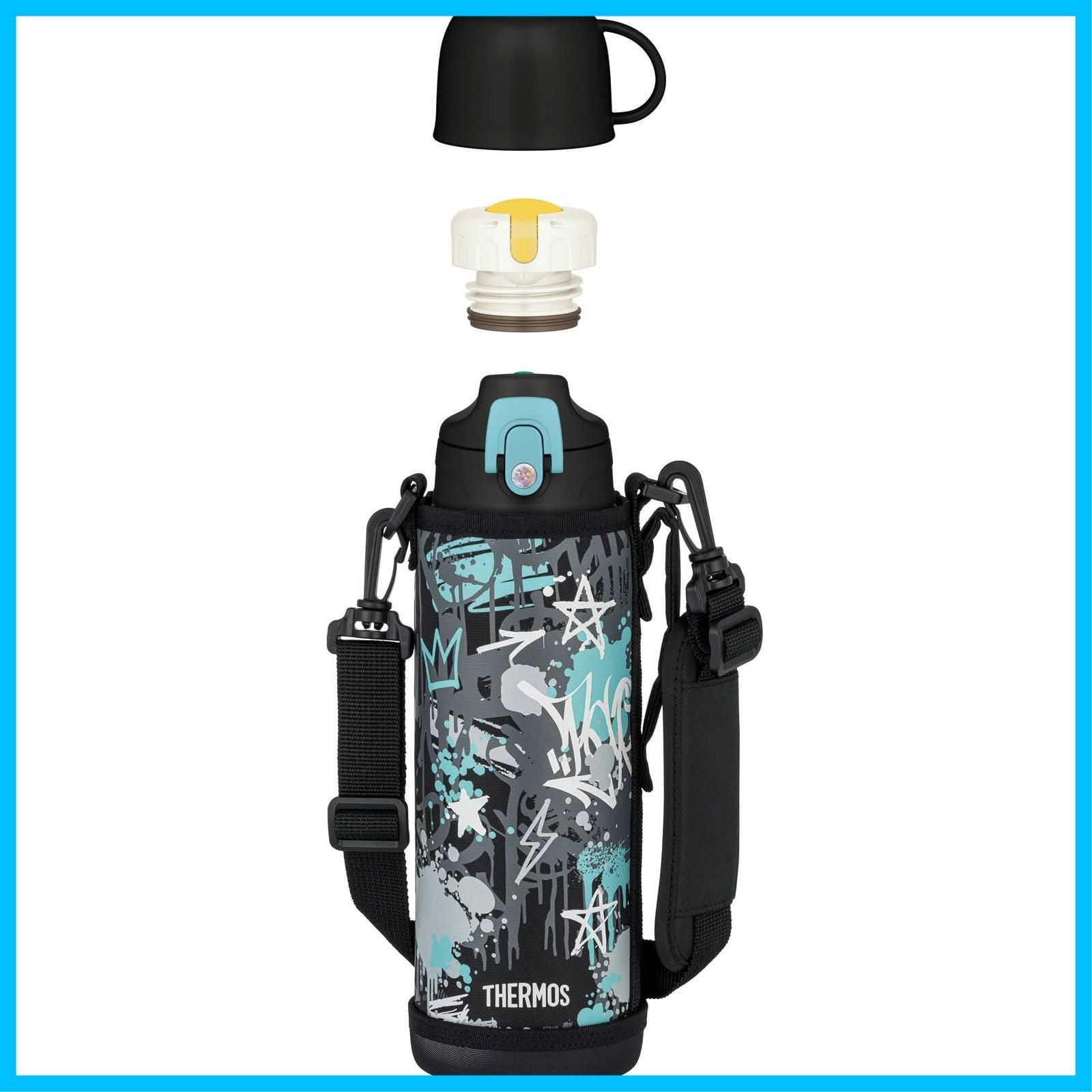 【特価商品】FJJ-1001WF 通園通学 子供用 コップ付き BKAQ 直飲み ブラックアクア 1L/1.03L 真空断熱2ウェイボトル 水筒 サーモス