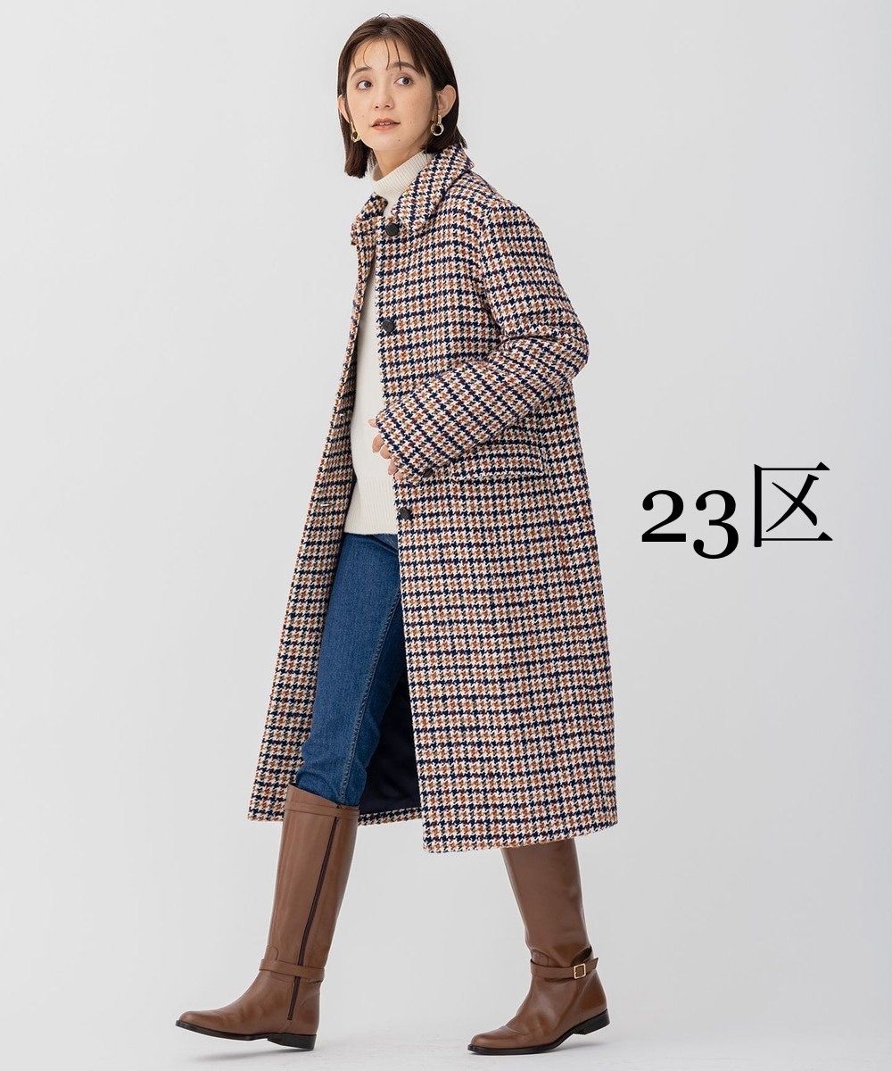 売約済み/慈雨/ツイード/ドッキングロングコート/40/wool22901903