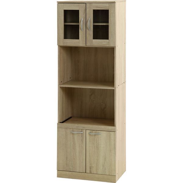 ハイキッチンボード 約高さ180×幅60cm ホワイトオーク 組立品 代引不可