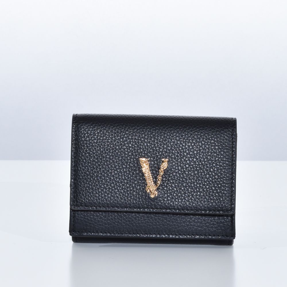 美品 VERSACE VIRTUS バックル レザー 折財布 財布 ウォレット VERSACE - 【新品】VERSACE 二つ折り財布 ロゴ VIRTUSの通販 by