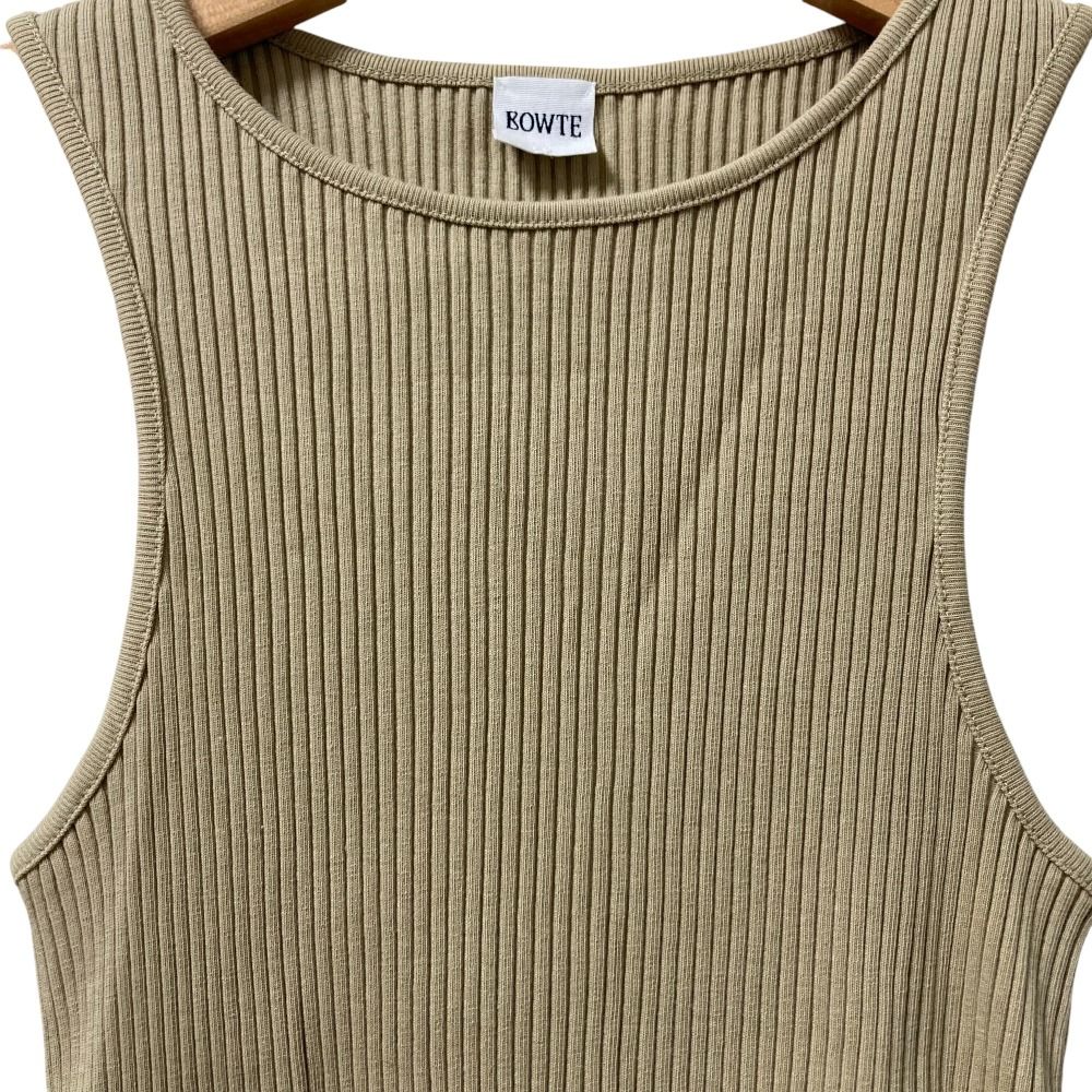 美品 23SS BOWTE バウト TEREKO TUNK TOP リブタンクトップ ノースリーブ カットソー 231-12-0005 サンド ベージュ レディース 古着 中古 美品 23SS BOWTE バウト TEREKO TUNK TOP リブタンクトップ