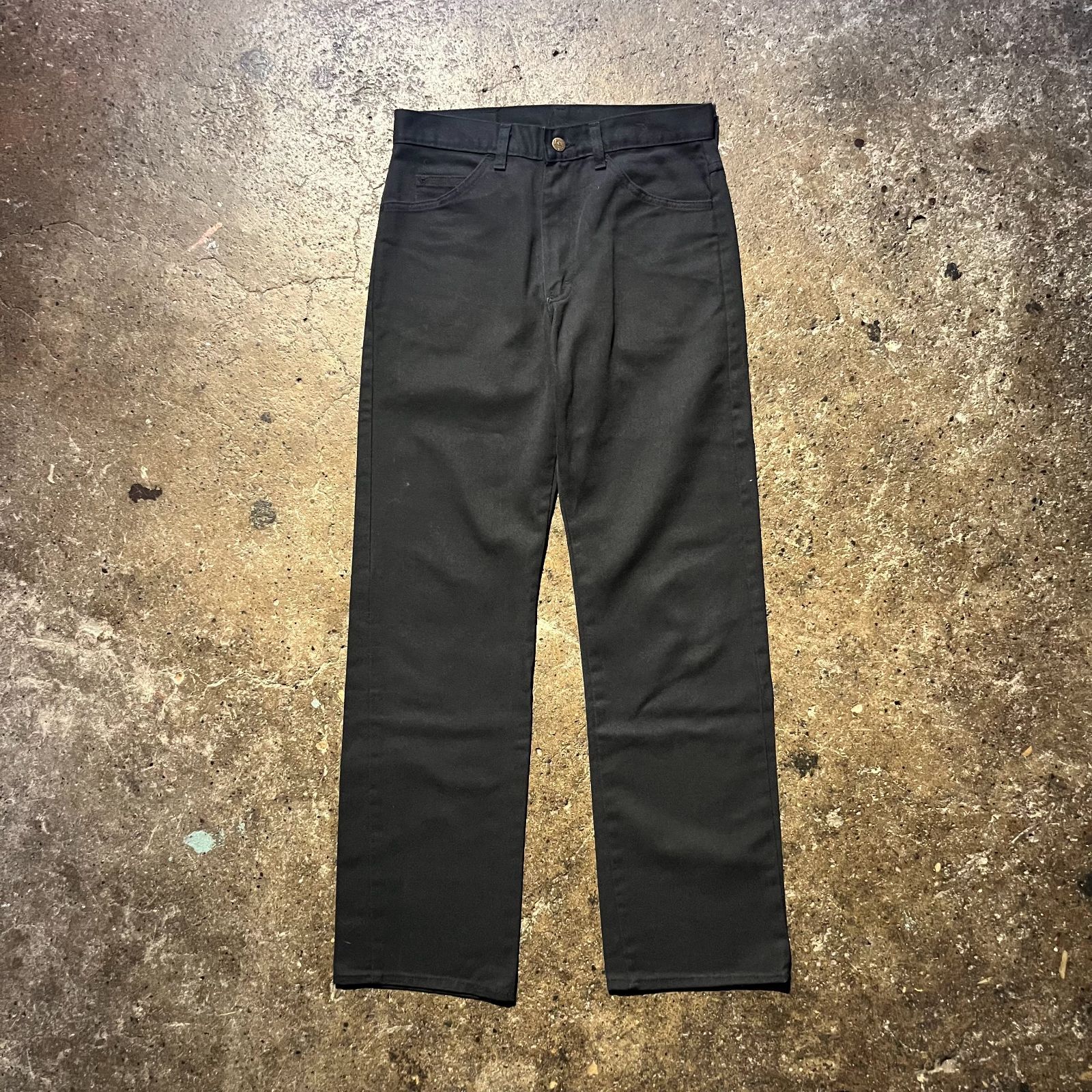 Lee 80s 200-1801 USA製 ツイルパンツ カツラギ ブラック W30 L36 リー