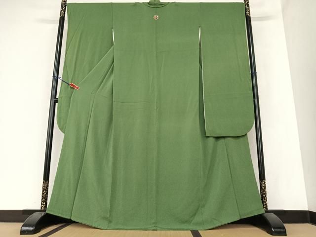 平和屋着物○豪華振袖 色無地 菊塵色 鬼しぼ縮緬 正絹 逸品 AAAZ7393zg