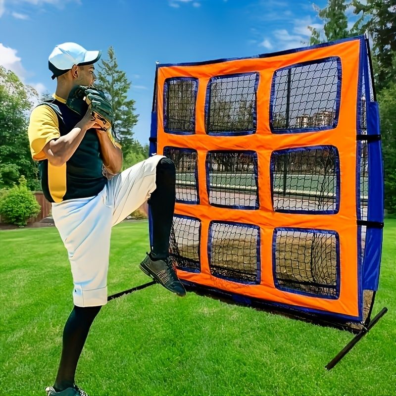 5X5フィート 九方格練習投げネット ヘビーデューティ ポータブル野球 ソフトボール打撃投球用ネット 取り外し 多目的ホームランネット 野球|ゴルフ|ソフトボール対応 9ターゲットゾーン付き 厚さ1.2mm鉄パイプ 男女兼用 バックヤード 屋外芝生 公園