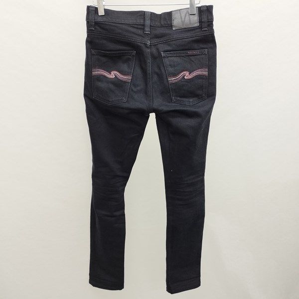 Nudie Jeans デニムパンツ W28 L30 ブラック LEAN DEAN Dry Rebirth Embo | H655