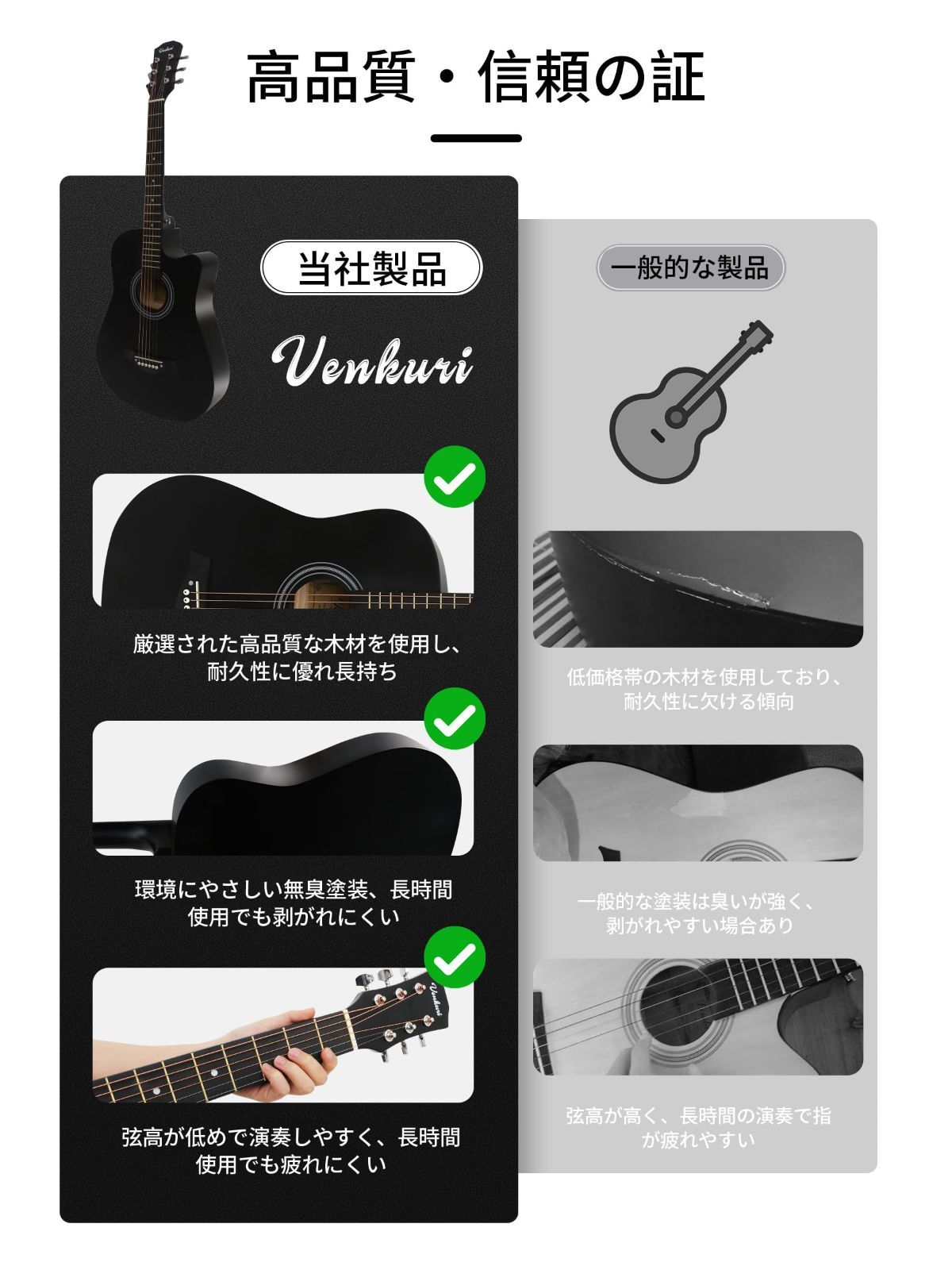 今日だけ大セール アコースティックギターとケース 人気商品】(特許番号No 007468509-0002) アコギギター 18mm