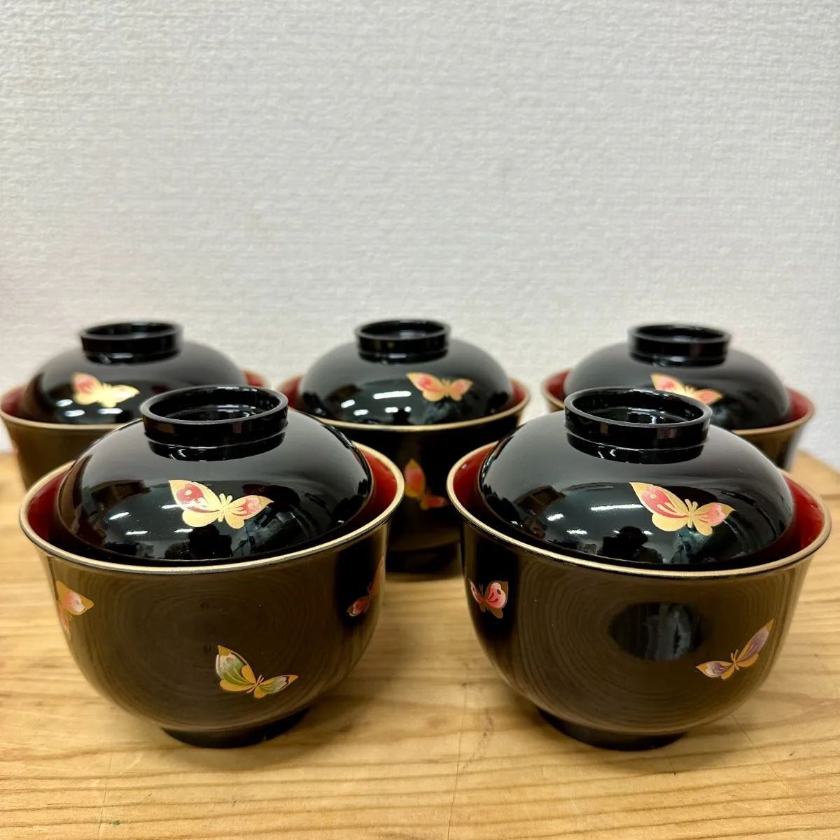 ハナエモリ漆お椀5客と盆セット HANAE MORI - ハナエモリ お椀セットの
