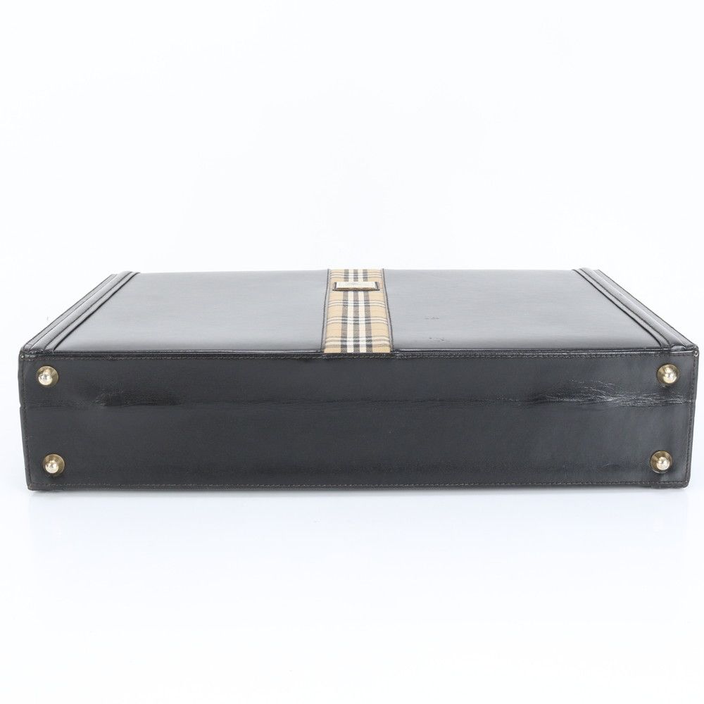 極美品 バーバリー ノバ チェック レザー ビジネス バッグ 書類鞄