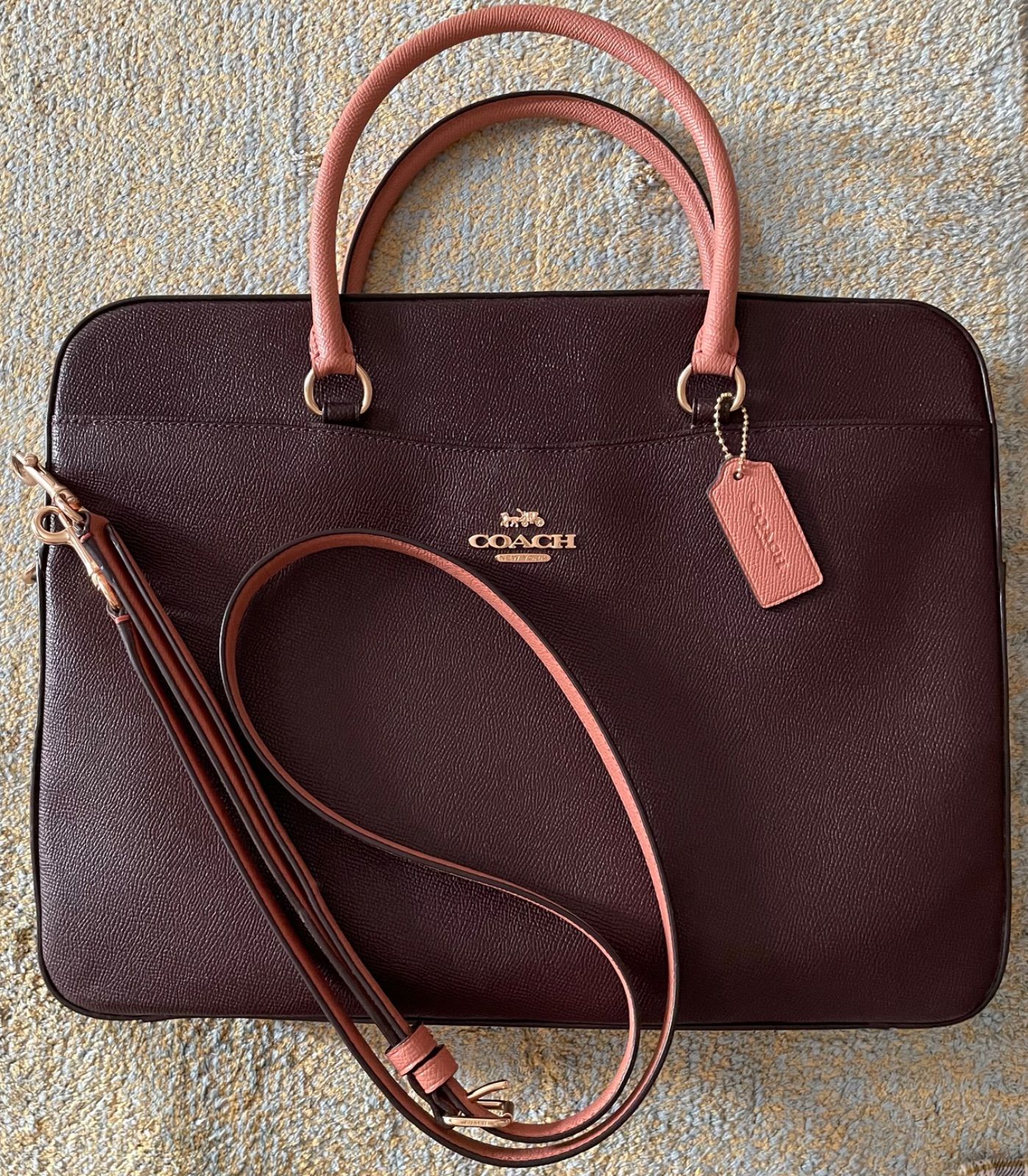 コーチ 2way ビジネスバック レザー 本革 A4可 ￼F70094 ブラック