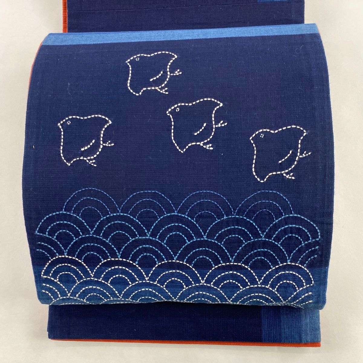 袋名古屋帯 秀品 千鳥 青海波 刺し子刺繍 紺色 正絹 【中古】 - メルカリ