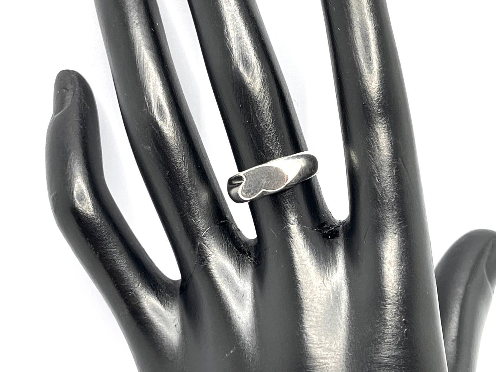 ティファニー　シグネット　カーブド　ハート　リング　シルバー　10号 a078 Tiffany&Co. ティファニー カーブド ハート シグネット