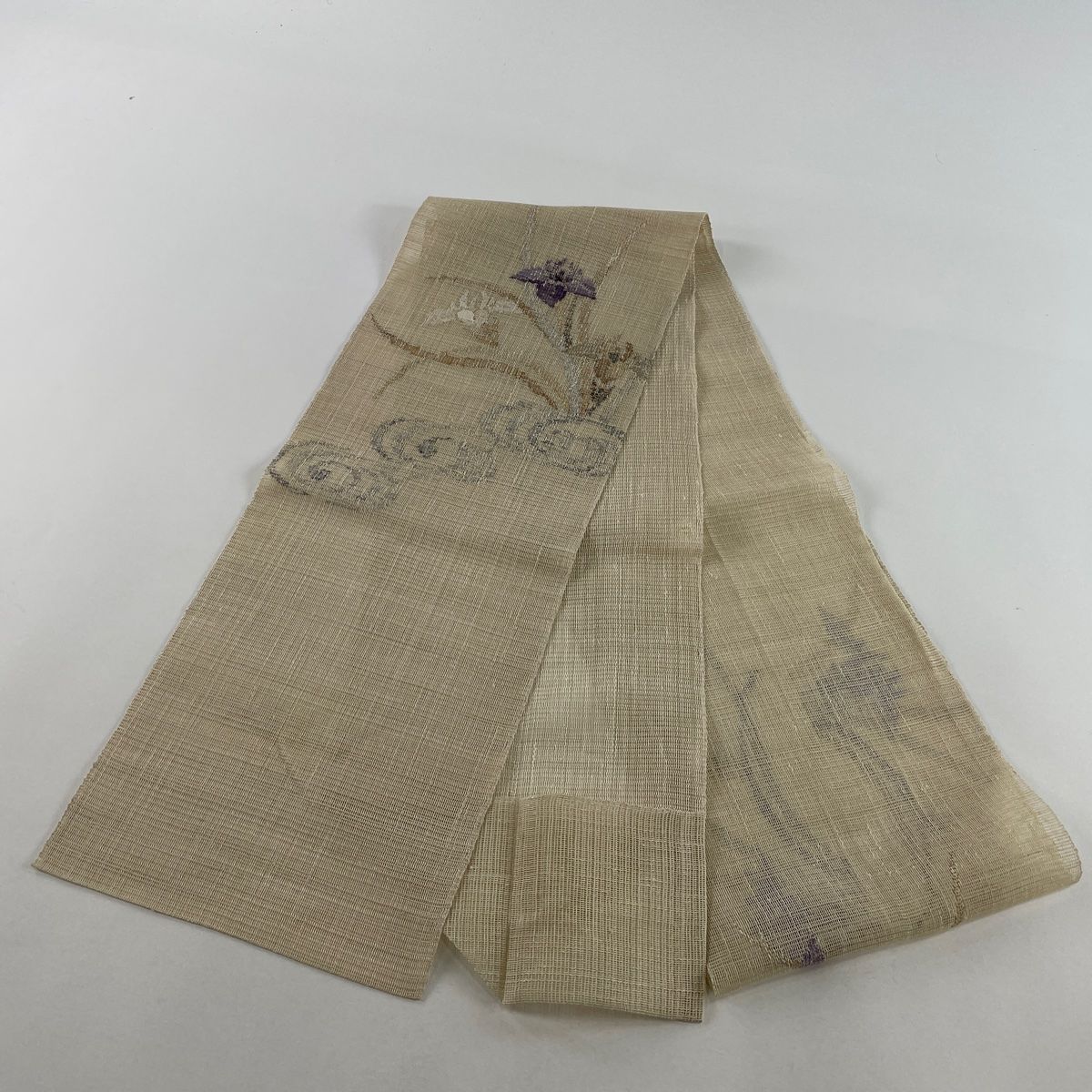 専用帯1925 ●高級 正絹 夏帯 松葉仕立て 名古屋帯 名古屋帯 秀品 夏帯 八寸名古屋帯 松葉仕立て 菖蒲 観世水 箔 金