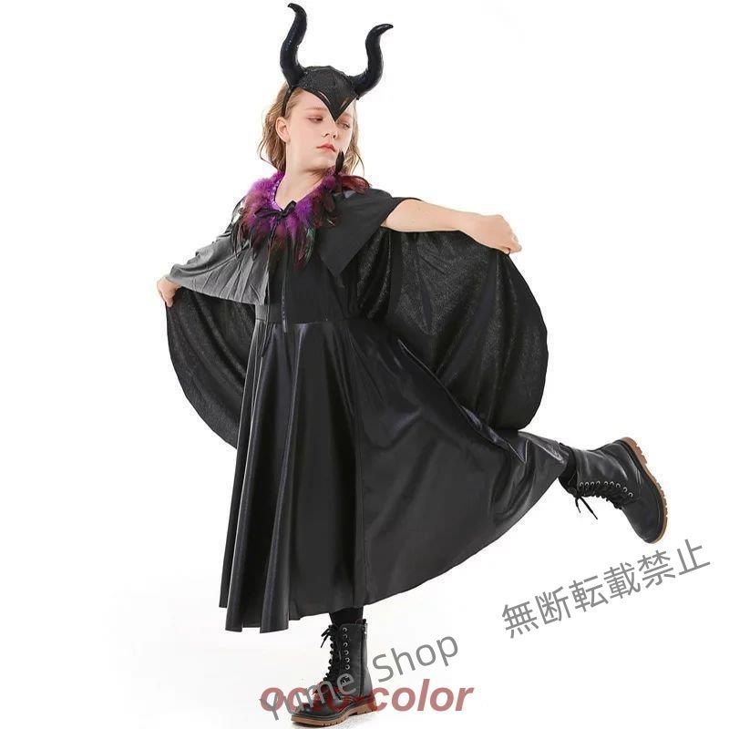 ♥ ハロウィン 衣装 子供 魔女 コスプレ 子供用 巫女 コスチューム HALLOWEEN 仮装 イベント 魔法使い こども ワンピース 髪飾り付き 110 120 130 140cm jshx38
