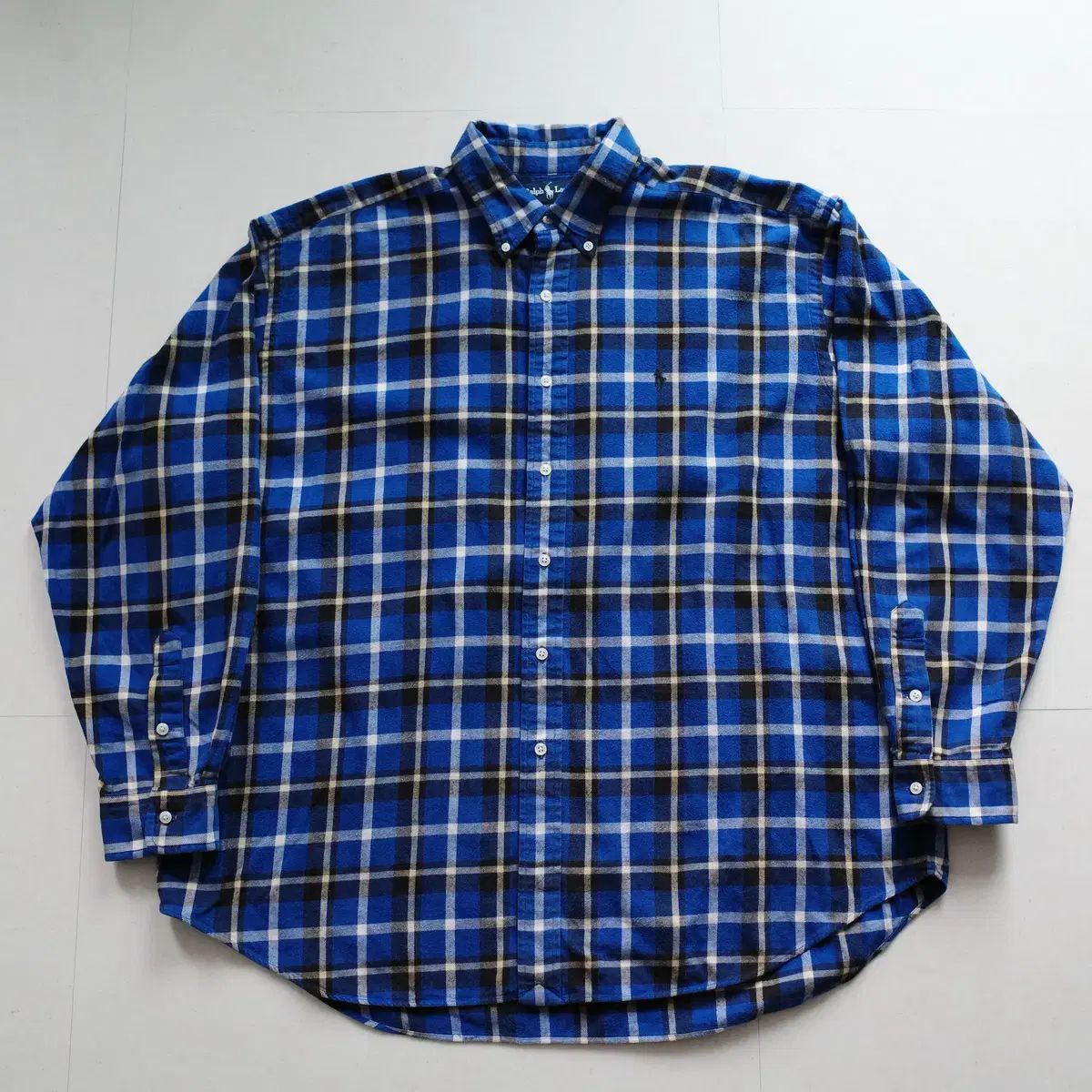 90s ポロ Ralph Lauren ラルフローレン フランネル チェック BLAIRE シャツ XL
