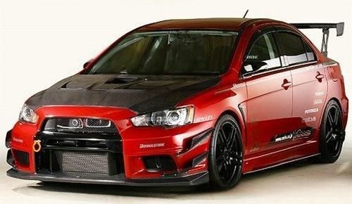 フロントバンパー メンズ スポーツ仕様 三菱ランサー翼神 EVOX GTR風 大包囲 フェンダーナイフ付き 輸入樹脂製 1.8m ss 入