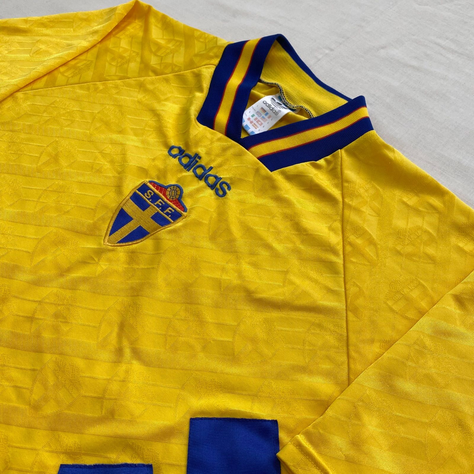 ビンテージ 90s adidas メンズL ユニフォーム ストライプ メッシュ