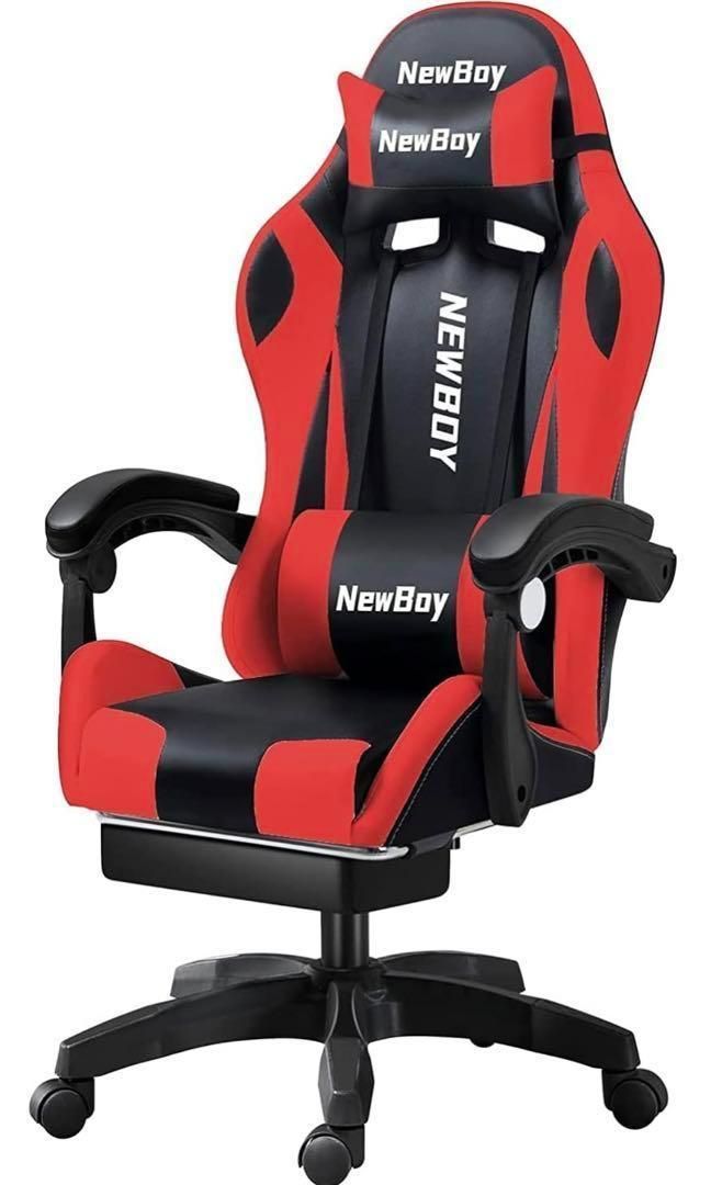 人気ブランドを 新品 NewBoy ゲーミングチェア 未開封品 赤 黒 オフィスチェア デスクチェア