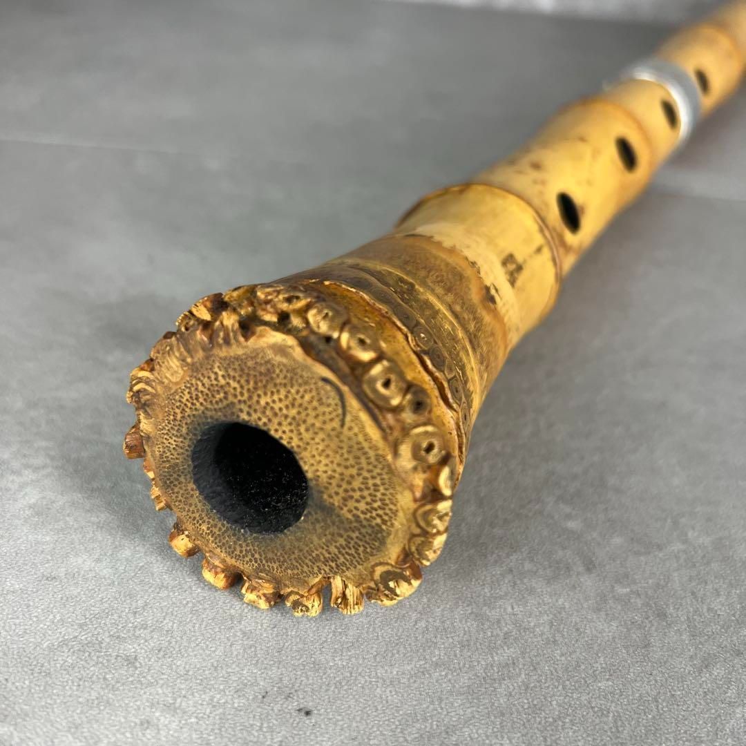 人気　尺八　琴古流　バチ型　銘あり　竹治　1印　1尺9寸　5孔　和楽器　真竹　漆 尺八 (しゃくはち） 玉山銘 真竹 琴古流 1尺8寸 Gyokuzan Shakuhachi