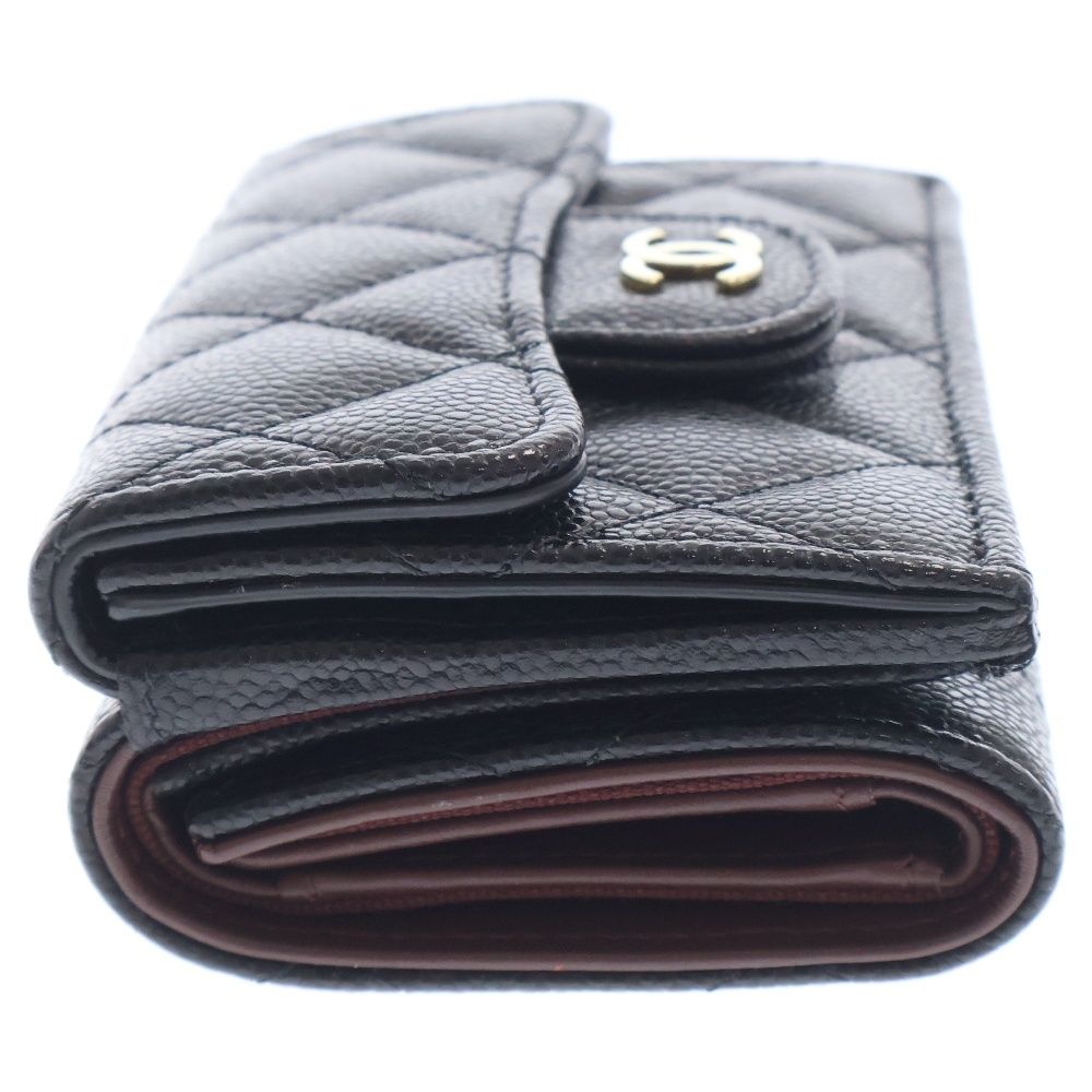 CHANEL (シャネル) マトラッセ コンパクトウォレット ブラック  