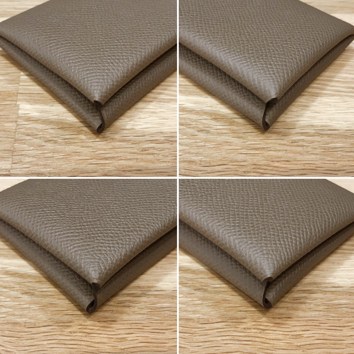 新品未使用 エルメス カルヴィ エプソン エトゥープ W刻印 カード 