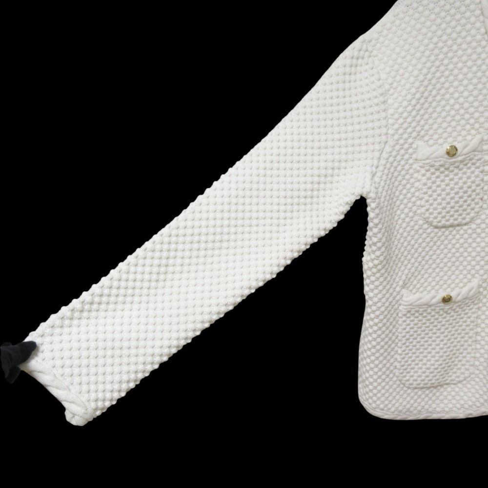 Drawerドゥロワー23SSケーブルパイピングノーカラージャケット ホワイト