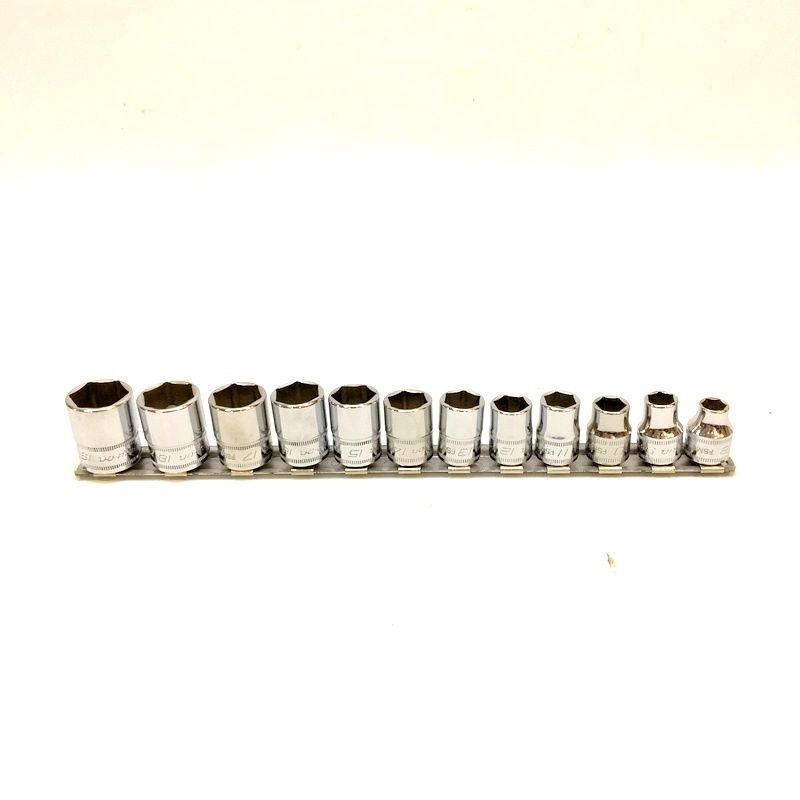Snap-on スナップオン シャローソケットセット 212FSMY 3|8 9.5mm 6角12個セット トレー付 △ DW3501