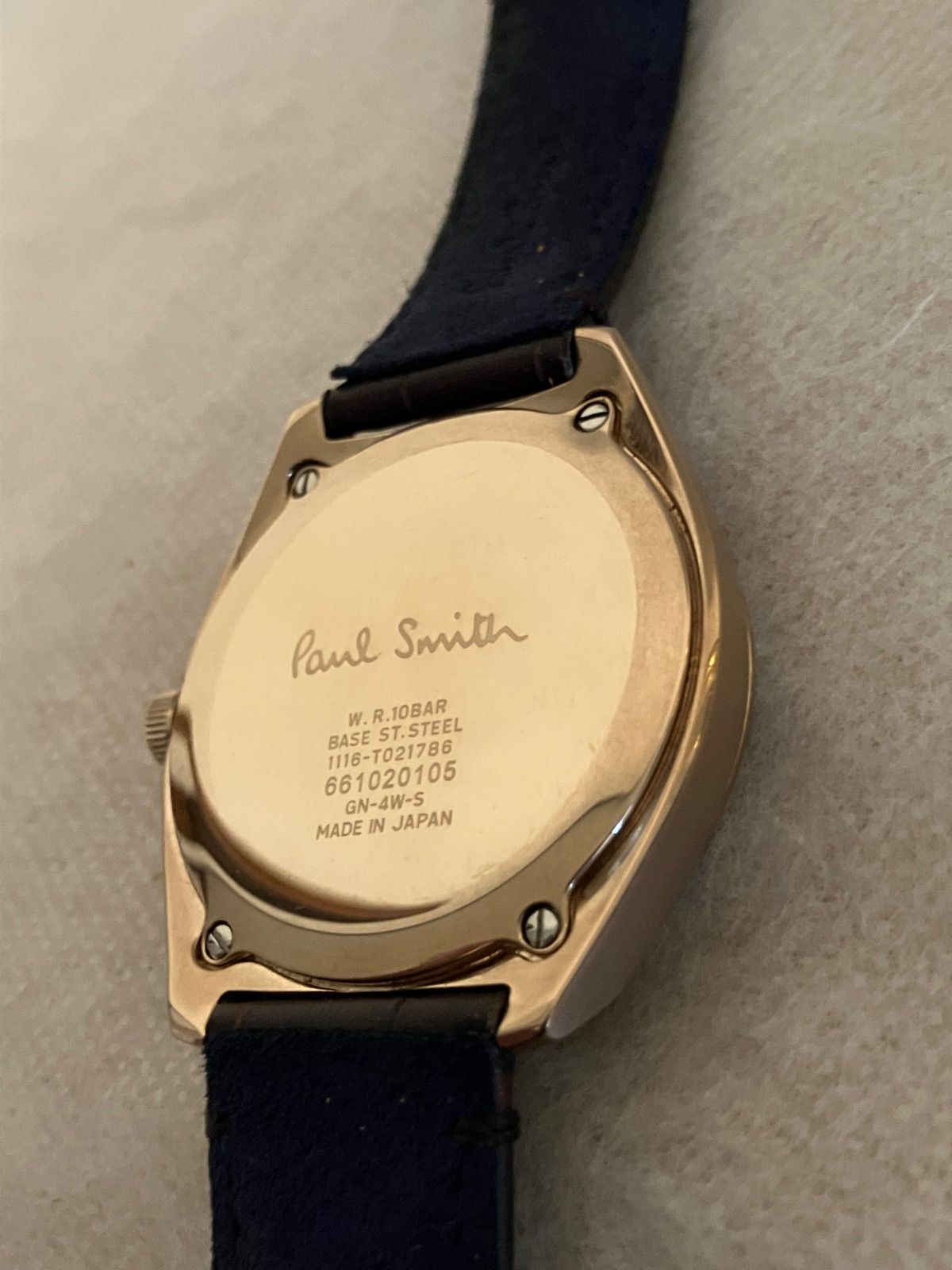 値下げ 稼働★Paul Smith ＱＺ腕時計 電池新品、革ベルト尾錠オリジナル 値下げ 稼働☆Paul Smith ポールスミス メンズ QZ腕時計 電池