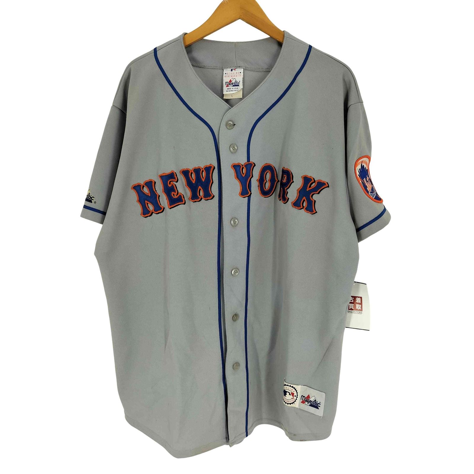 マジェスティック MAJESTIC 90S USA製 ベースボールチーム ロゴ ベースボールシャツ ユニフォーム メンズ import：L 