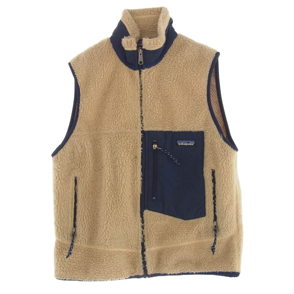 patagonia パタゴニア 23044 USA製 01年製 CLASSIC RETRO X VEST クラシック レトロX フリース ベスト ベージュ S【中古】