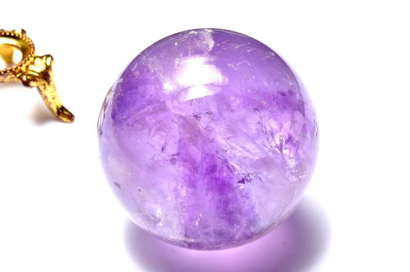 1点物】ラベンダー アメジスト 40mm 丸玉(台座付き) スフィア