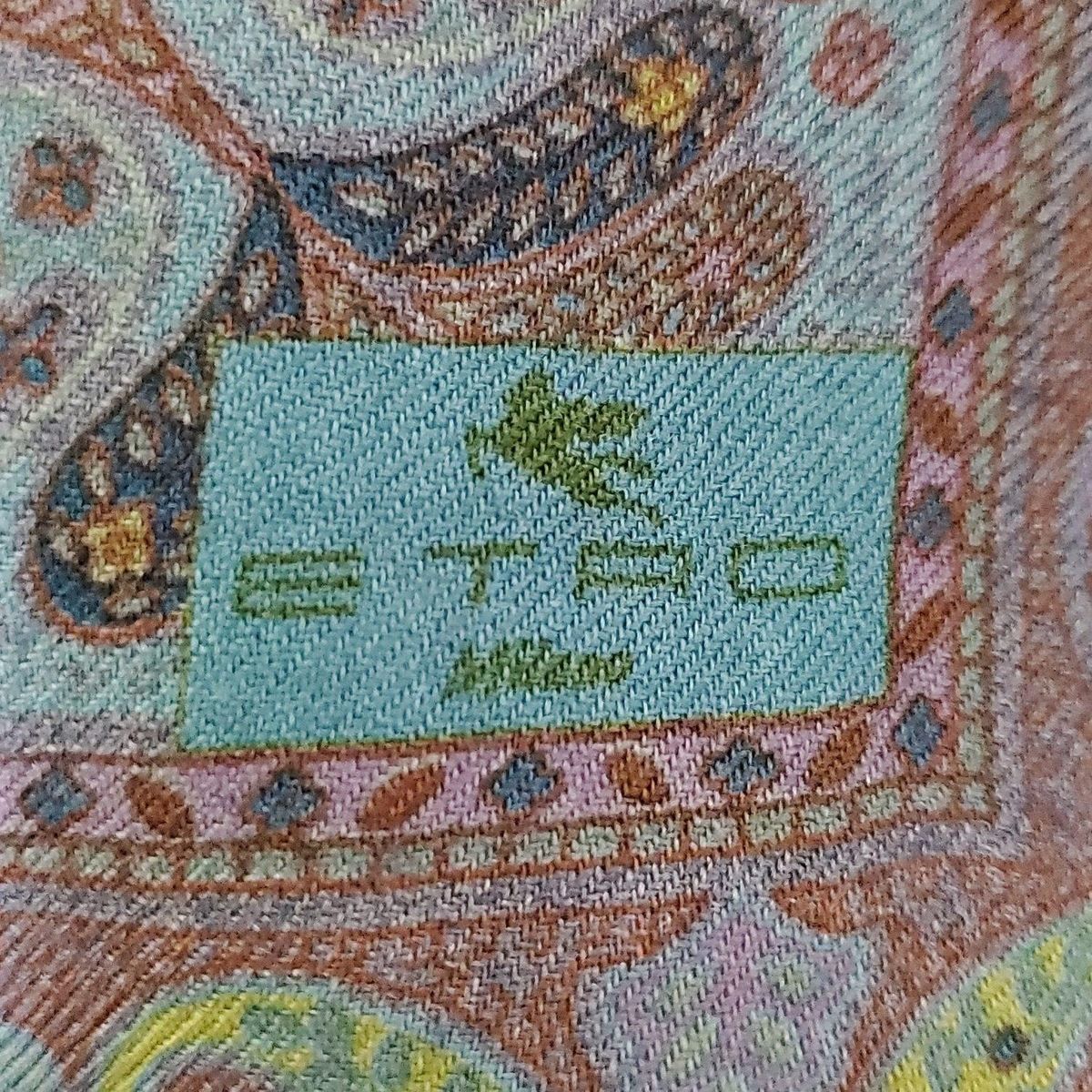 ETRO(エトロ) ストール(ショール)美品 - パープル×ネイビー