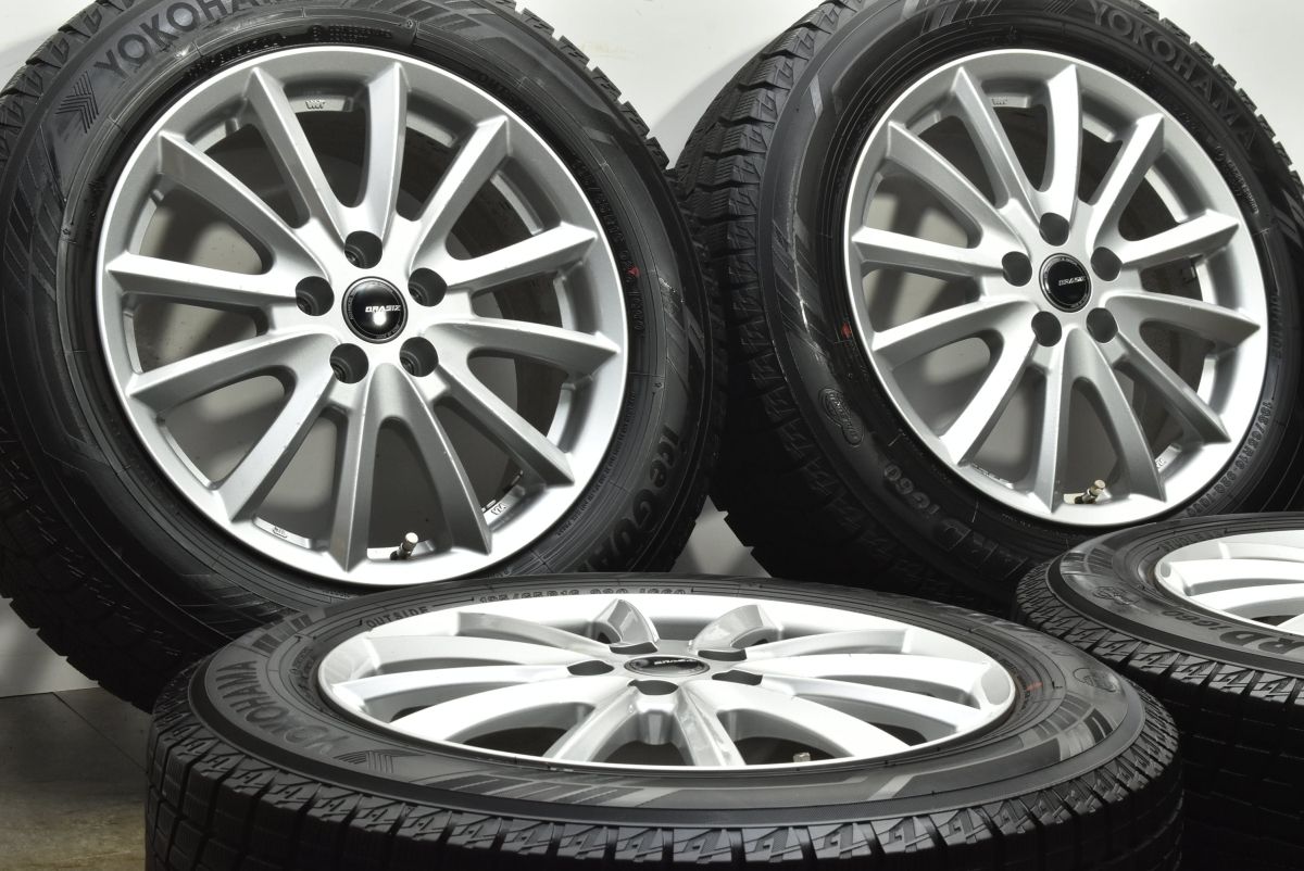 バリ溝 QRASIZ 16in 6.5J 47 PCD100 ヨコハマ アイスガード iG60 195|65R16 ライズ ロッキー ハイブリッド車 スタッドレス