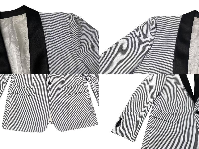 極美品 CELINE シアサッカーストライプ テーラード ジャケット  