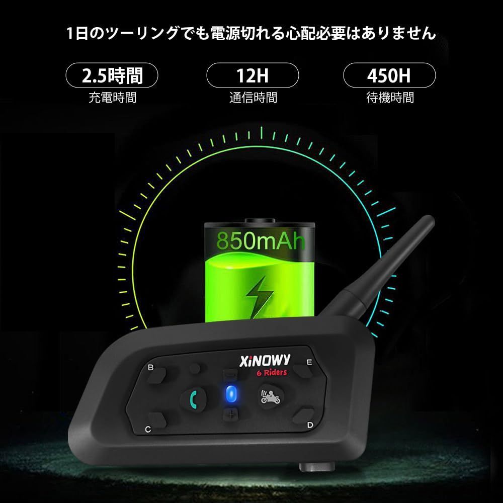 【新品2台】 通話18時間 ペアリング済 インカム 6Riders V6 Amazon.co.jp: Mihono 6riders V6バイクインカム (2台セット) 6