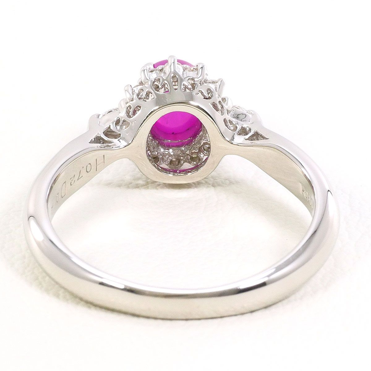 PT900 プラチナ リング・指輪 14号 合成スタールビー 0.72ct