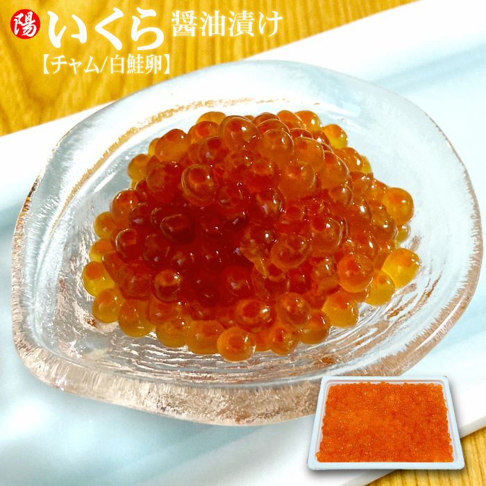 新物 超大粒  一番手 白鮭 チャム いくら 1㎏ 醤油漬け 本州送料無料 チャム いくら醤油漬け 1kg (500g×2パック) 食べ応え抜群！