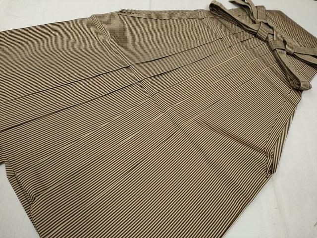 平和屋着物●男性 馬乗り袴 縞 正絹 CAAW8106yc