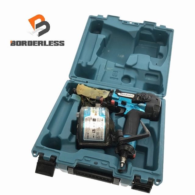 ☆中古品☆makita マキタ 65mm 高圧 エア釘打機 AN635HM 青 ケース付 