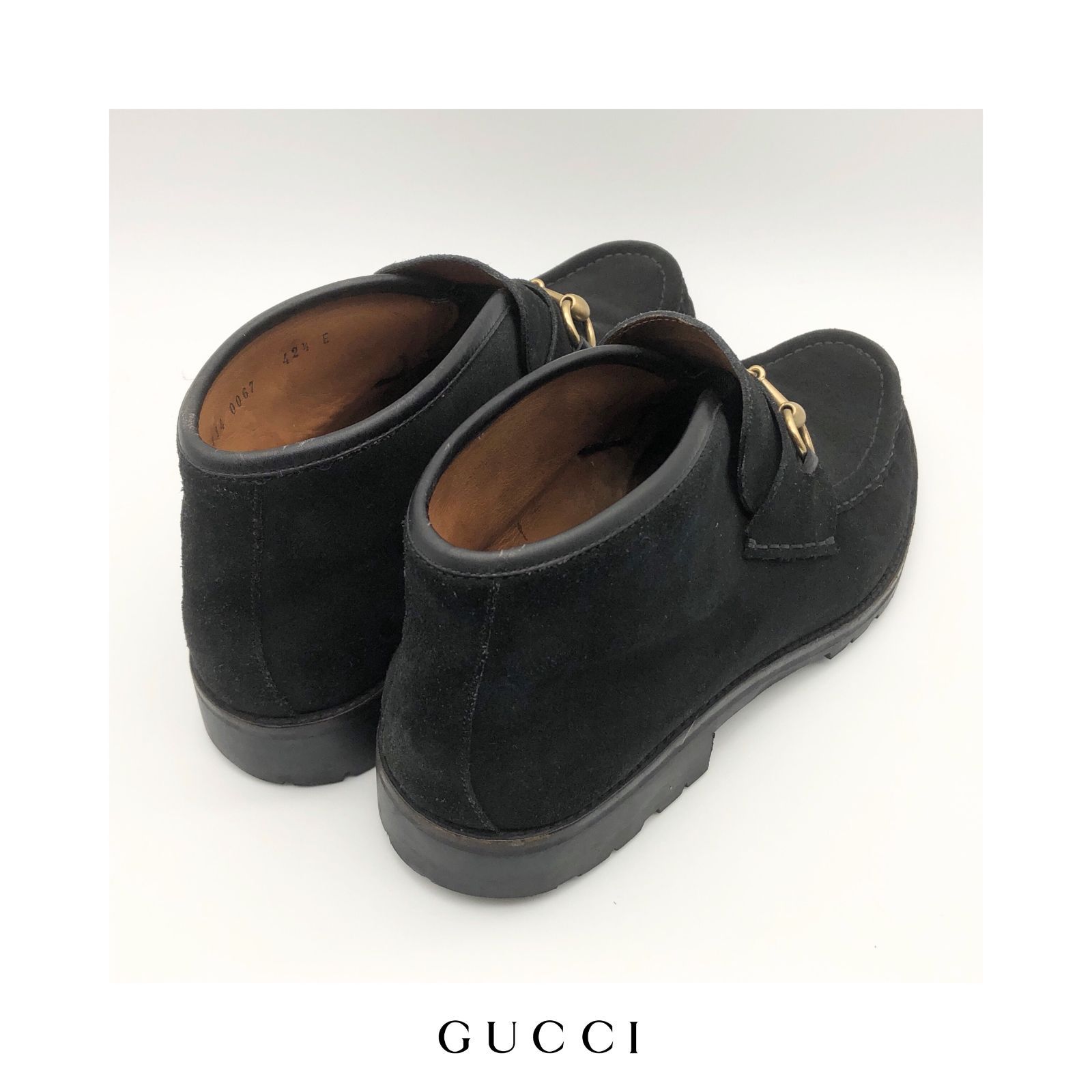 GUCCI グッチ ブラック スエード スリッポン ビットモカシン 