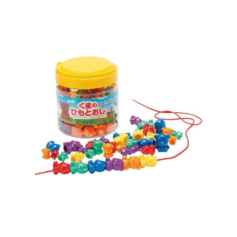 100%新品，大人気 「くまのひもとおし」 七田（しちだ）式 6か月~4歳 0 知育玩具