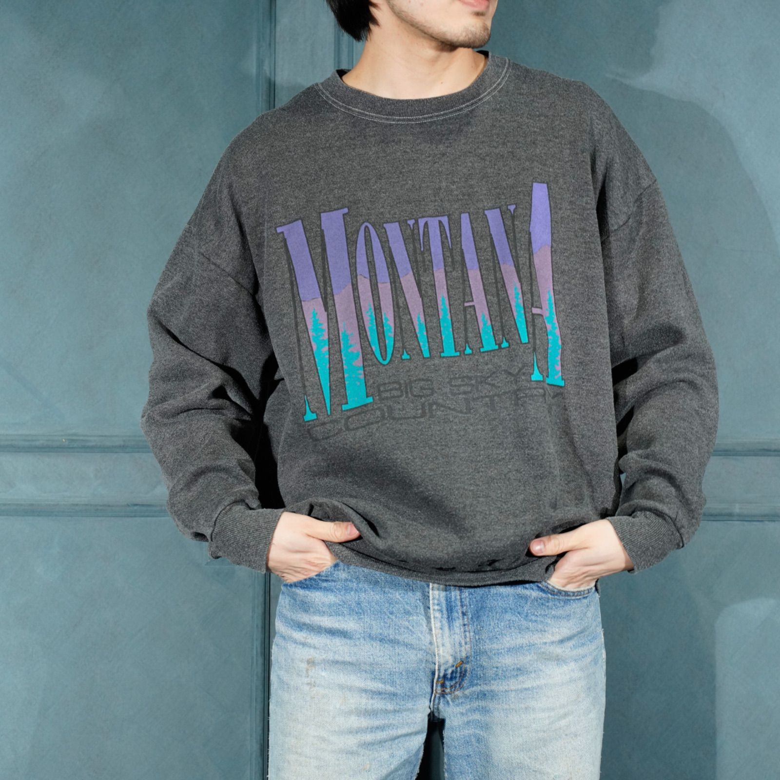 90s US古着 JERZEES ビンテージ スウェット 貴族 女 薔薇 遊園地