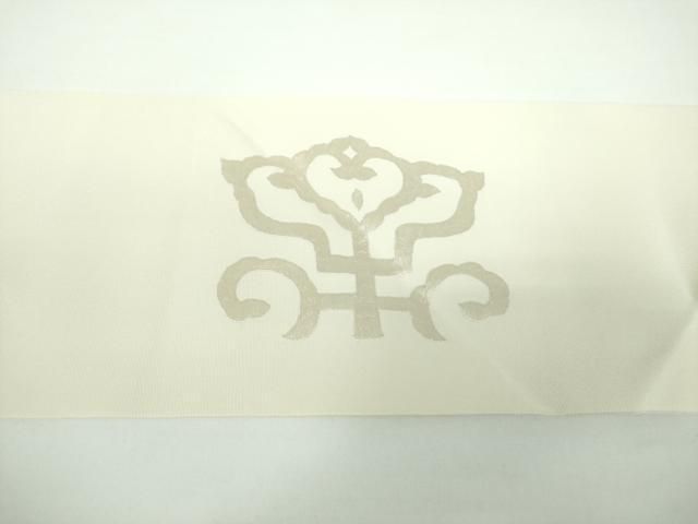 平和屋着物●塩瀬　九寸名古屋帯　刺繍　花丸文　正絹　逸品　DAAV6852ps 平和屋着物○塩瀬 九寸名古屋帯 刺繍 花丸文 正絹 逸品 DAAV6852ps