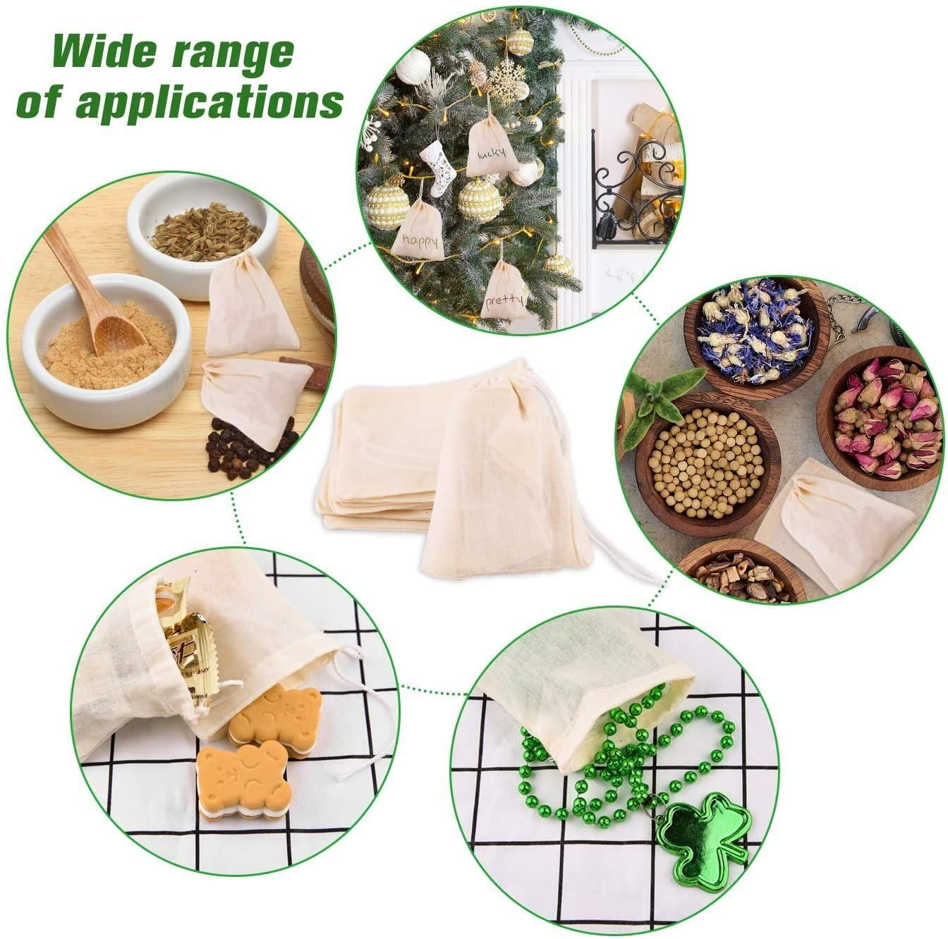 ファッションブランド 50枚 巾着袋 無地 コットンポーチ フィルターバッグ ジュエリー 小物入れ キャンディ ラッピング プレゼント用 収納袋 8×10cm 【限定タイムセール】