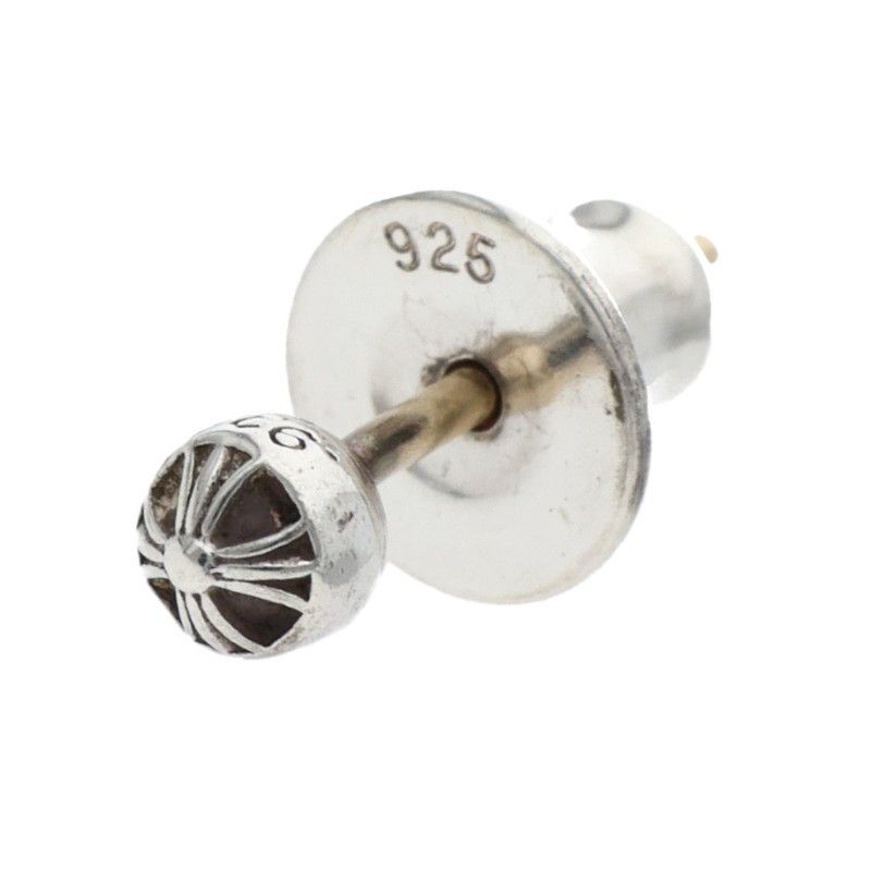 クロムハーツ STUD CRS BALL MINI ミニクロスボールスタッド シルバーピアス メンズ