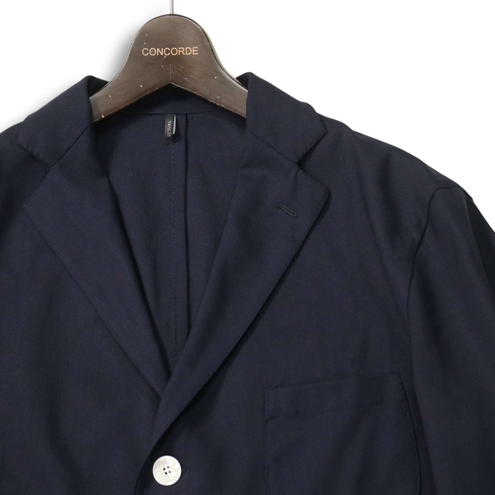 極美品 LARDINI テーラードジャケット アンコン 紺ブレ ジャガード織 イタリア製☆ GAJOLA ガイオラ 春夏 アンコン ブレザー