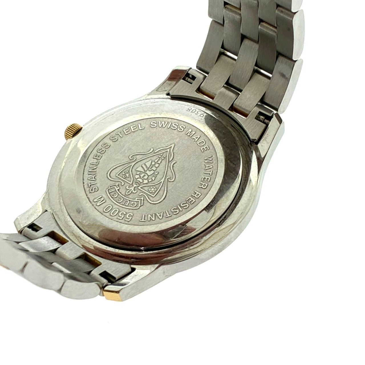 GUCCI 腕時計　5500L 良品 GUCCIグッチ レディース腕時計シルバー 5500Lセレブ 革